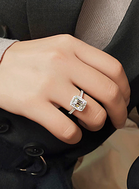 满钻冰糖培育钻石戒指18K金1克拉