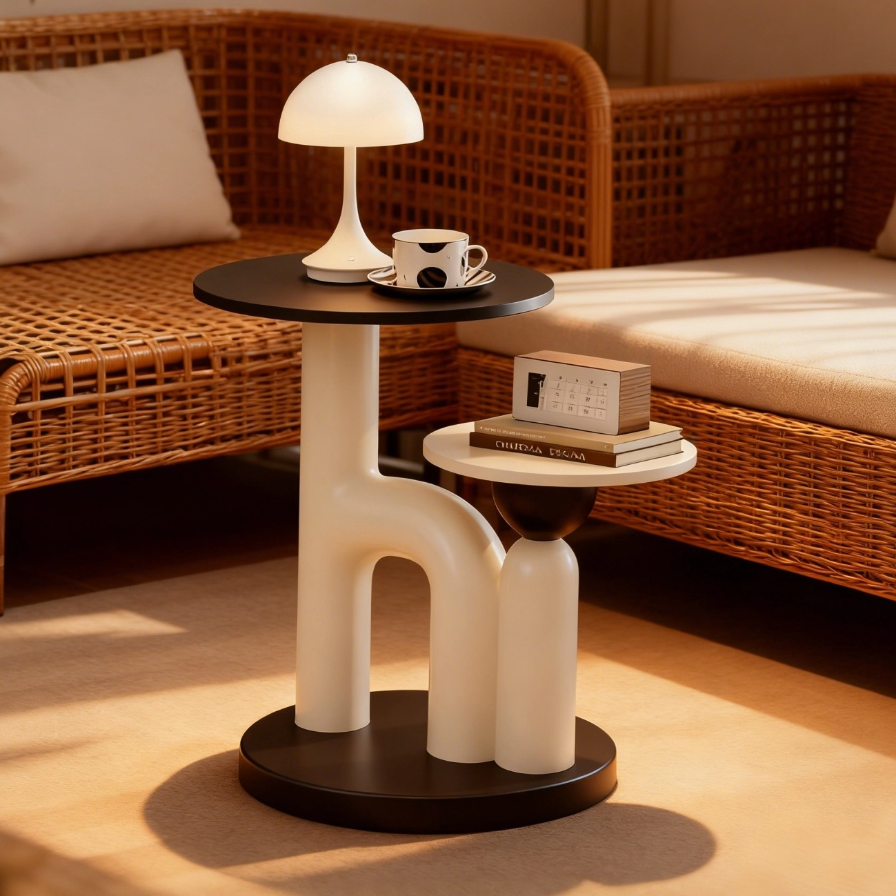 法式复古双托盘边几中古落地摆件