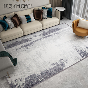 北欧简约现代轻奢客厅地毯房间抽象沙发茶几垫卧室家用满铺床边毯
