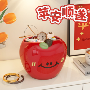 饰品 可爱卡通客厅入户钥匙收纳玄关摆件桌面神器首饰化妆刷家用装