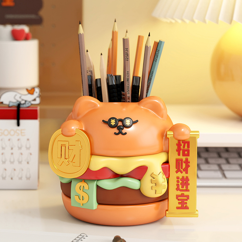 创意汉堡笔筒薯条小摆件生日礼物