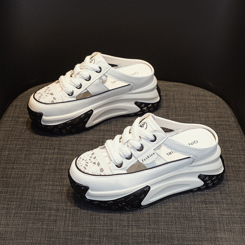 皮面包头拖鞋老爹鞋2025新款轻便内增高休闲运动鞋厚底7包头拖鞋,女鞋,其他拖鞋,淘宝优惠券,粉丝福利购,淘宝优惠卷