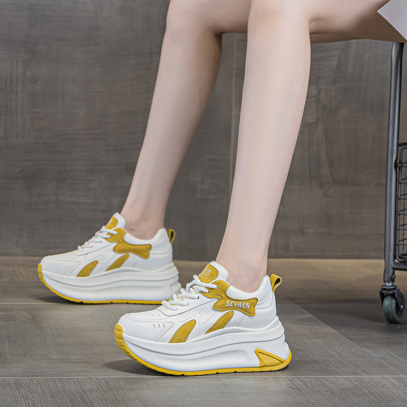 厚底增高8cm小个子阿甘鞋女2026秋季新款小白鞋休闲时尚百搭运动