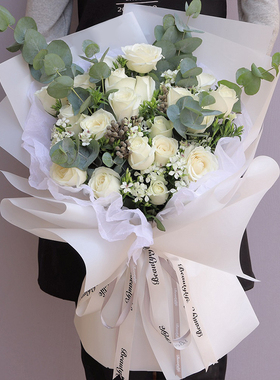 52033朵白玫瑰生日鲜花速递西安兰州银川全国同城花店送花上门