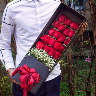 混搭玫瑰花束礼盒温州鲜花速递龙湾鹿城区瓯海洞头同城生日送花店