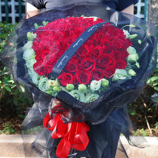 99朵红玫瑰花束礼盒惠州鲜花速递同城东莞珠海茂名肇庆韶关送花店