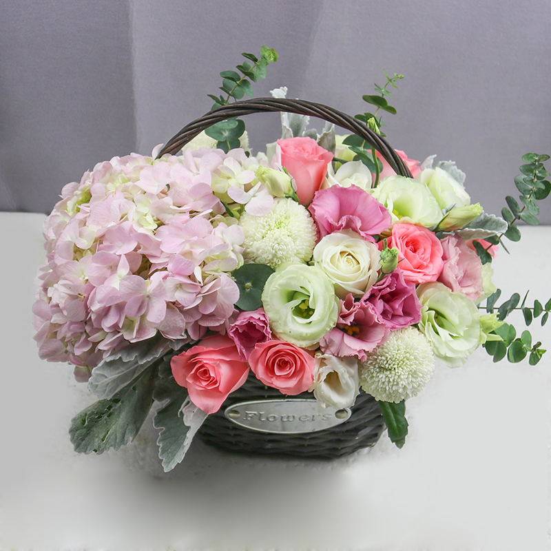 广州手提小花篮鲜花速递开业乔迁中山深圳东莞珠海同城生日送花店