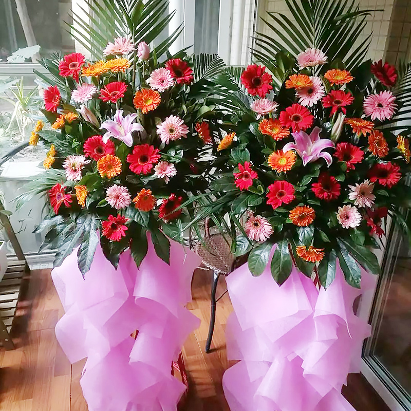 杭州鲜花速递同城绣球混搭开业花篮乔迁庆典演唱会宁波温州送花店