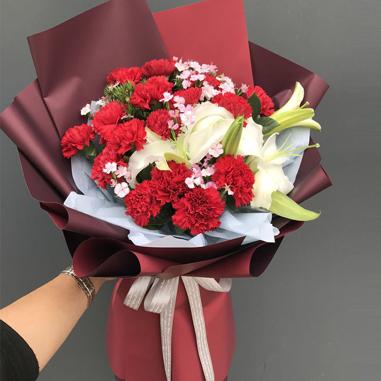 母亲节鲜花康乃馨百合花束礼盒汉口武昌汉阳武汉长沙同城花店送花