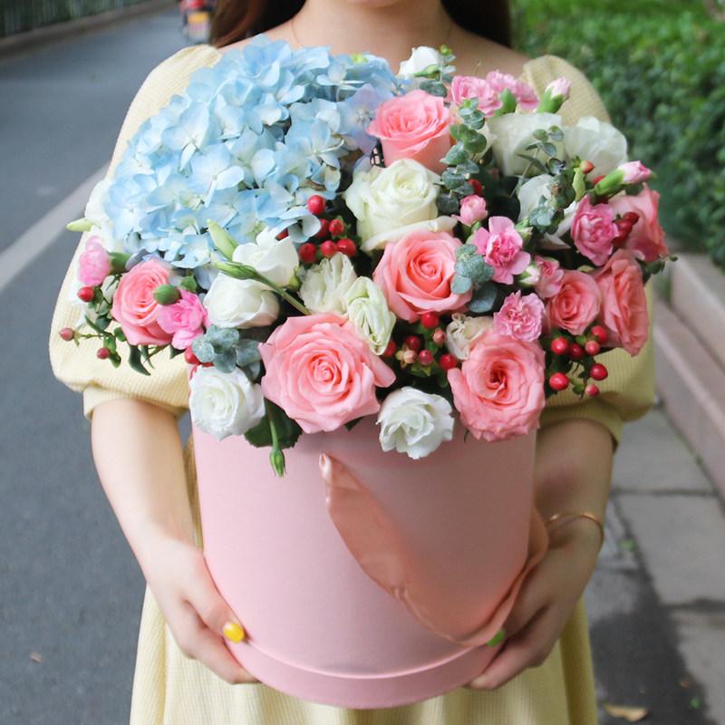 韩式抱抱桶鲜花速递福州厦门莆田泉州漳州同城生日开业乔迁送花店