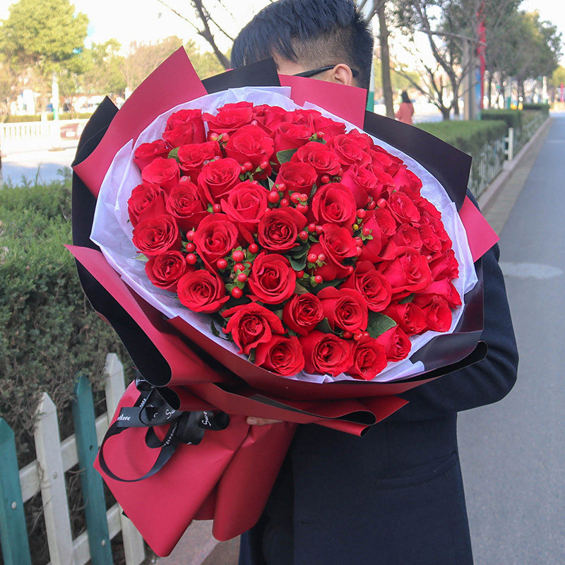 大同鲜花同城速递生日红玫瑰花束