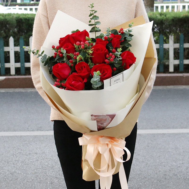 99朵北京红玫瑰花束生日鲜花速递密云延庆朝阳丰台海淀同城送花店