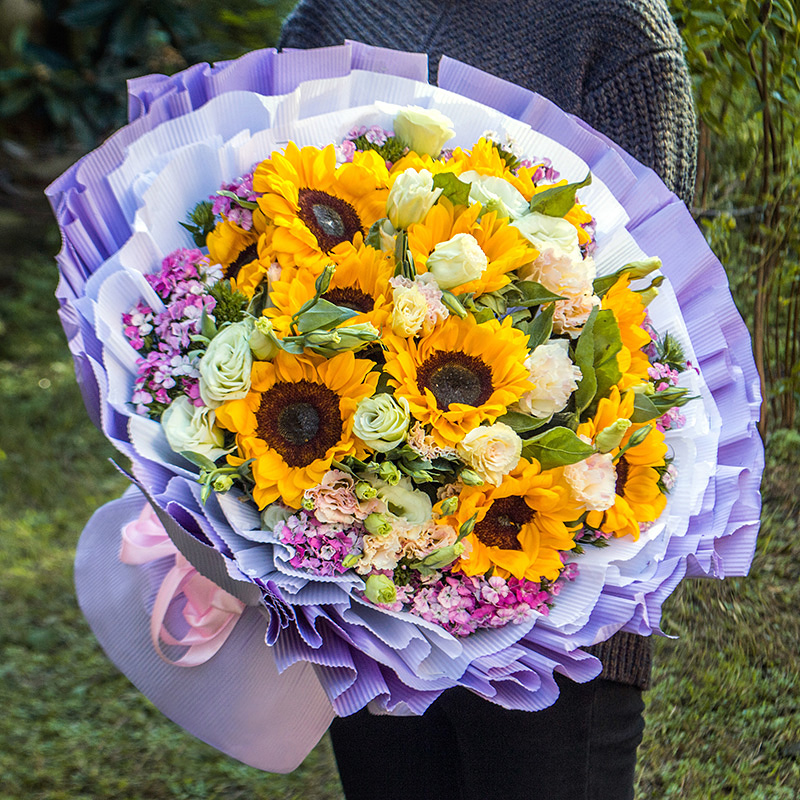 向日葵花束毕业杭州北京广州上海深圳南京鲜花速递同城生日送花店
