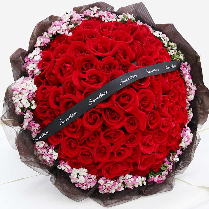 99朵红玫瑰花鲜花速递南宁生日礼盒青秀兴宁良乡江南同城送花店