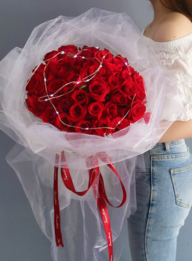 柳州33朵红玫瑰花束鲜花速递同城柳北柳南城中鱼峰柳城生日送花店