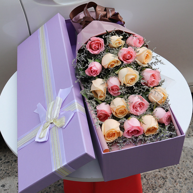 99朵红玫瑰鲜花速递同城太原告白花束生日礼盒大同晋中临汾运城