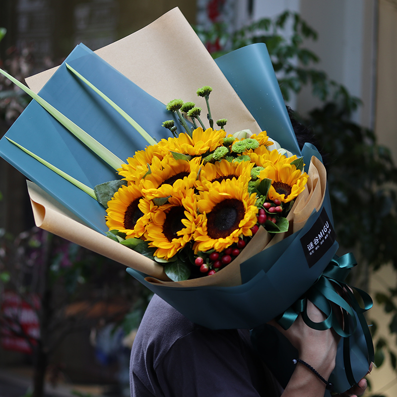 情人节向日葵花束同城鲜花速递生日送花北京上海广州深圳花店配送