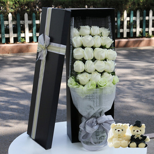 红粉白香槟玫瑰花束礼盒梧州鲜花速递同城万秀长洲龙圩生日送花店