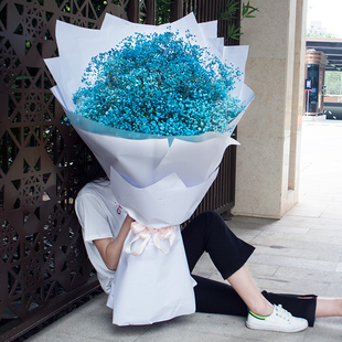 武汉鲜花速递同城超大网红满天星花束江岸江汉汉阳生日送花店