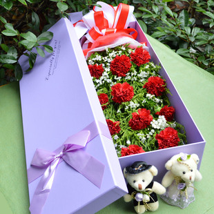 无锡康乃馨香水粉白百合花束崇安南长滨湖鲜花速递同城生日送花店