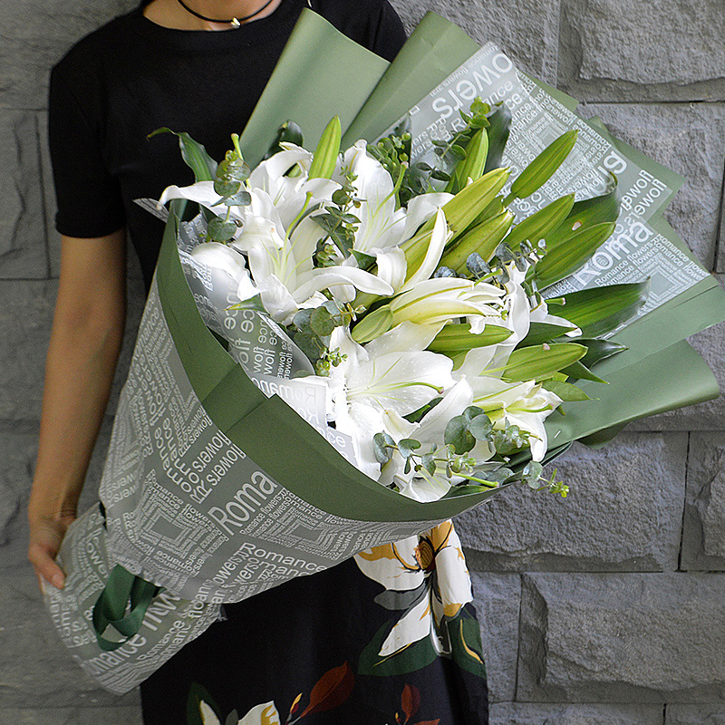 南充康乃馨白粉香水百合花束鲜花速递顺庆高坪嘉陵同城花店