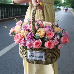 杭州鲜花速递手提花篮开业合肥苏州南京北京上海同城生日配送花店