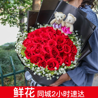同城速递常熟昆山市红玫瑰花束