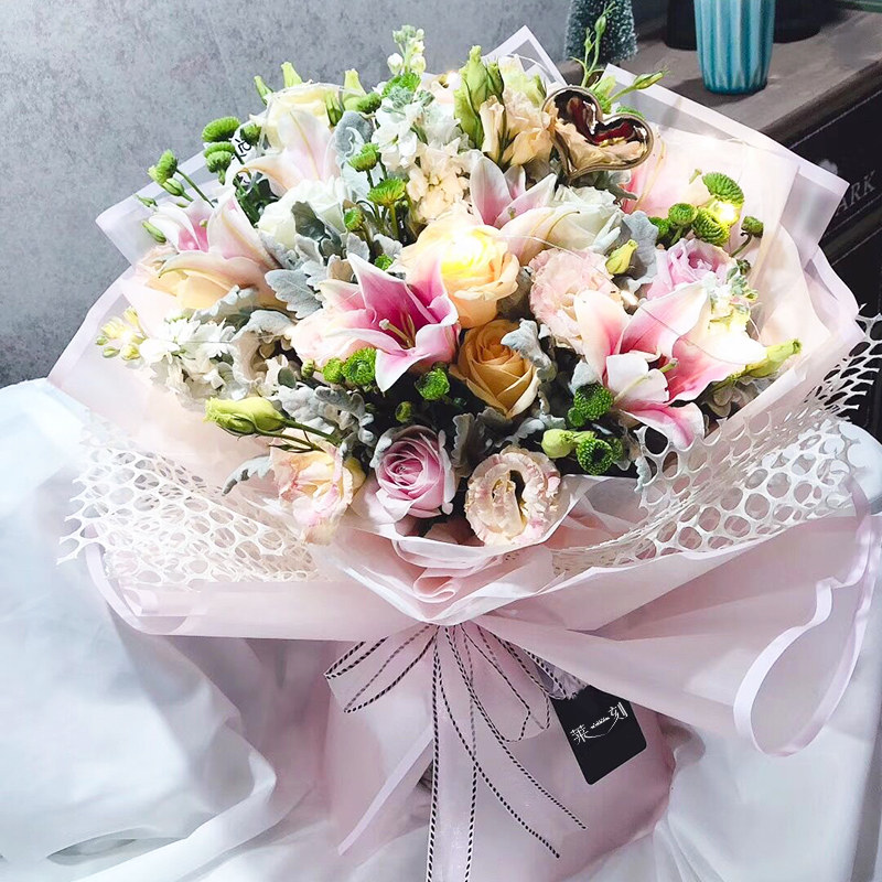 教师节北京上海深圳生日百合花束