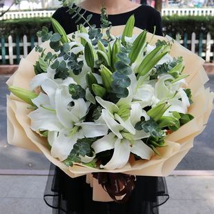 郑州鲜花速递香水百合花束管城二七金水惠济上街新郑生日同城送花