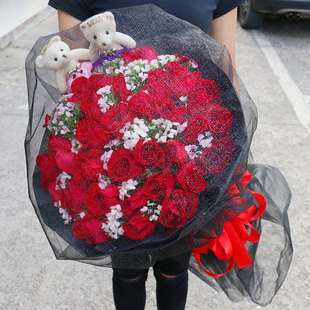 泰安鲜花速递同城红玫瑰花束生日礼盒泰山岱岳宁阳东平新泰送花店