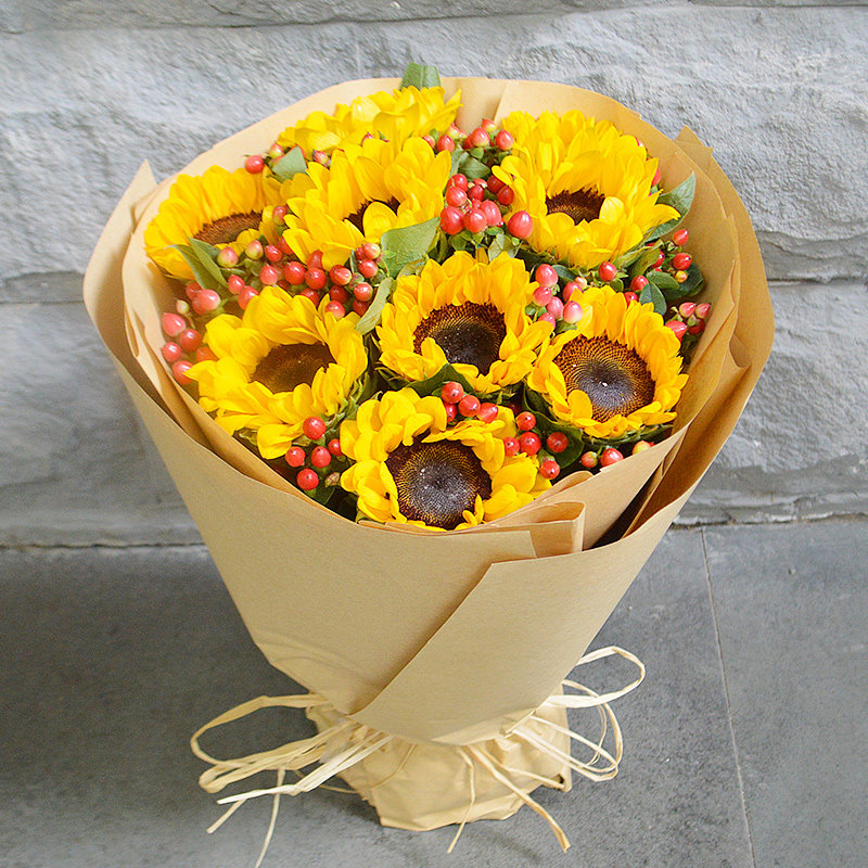 向日葵花束生日礼盒鲜花速递石家庄同城唐山保定邢台承德送花店