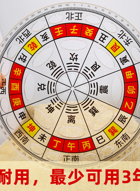 立极尺透明24山高精度加厚红绿色方形圆形二十四山七十二局综合盘