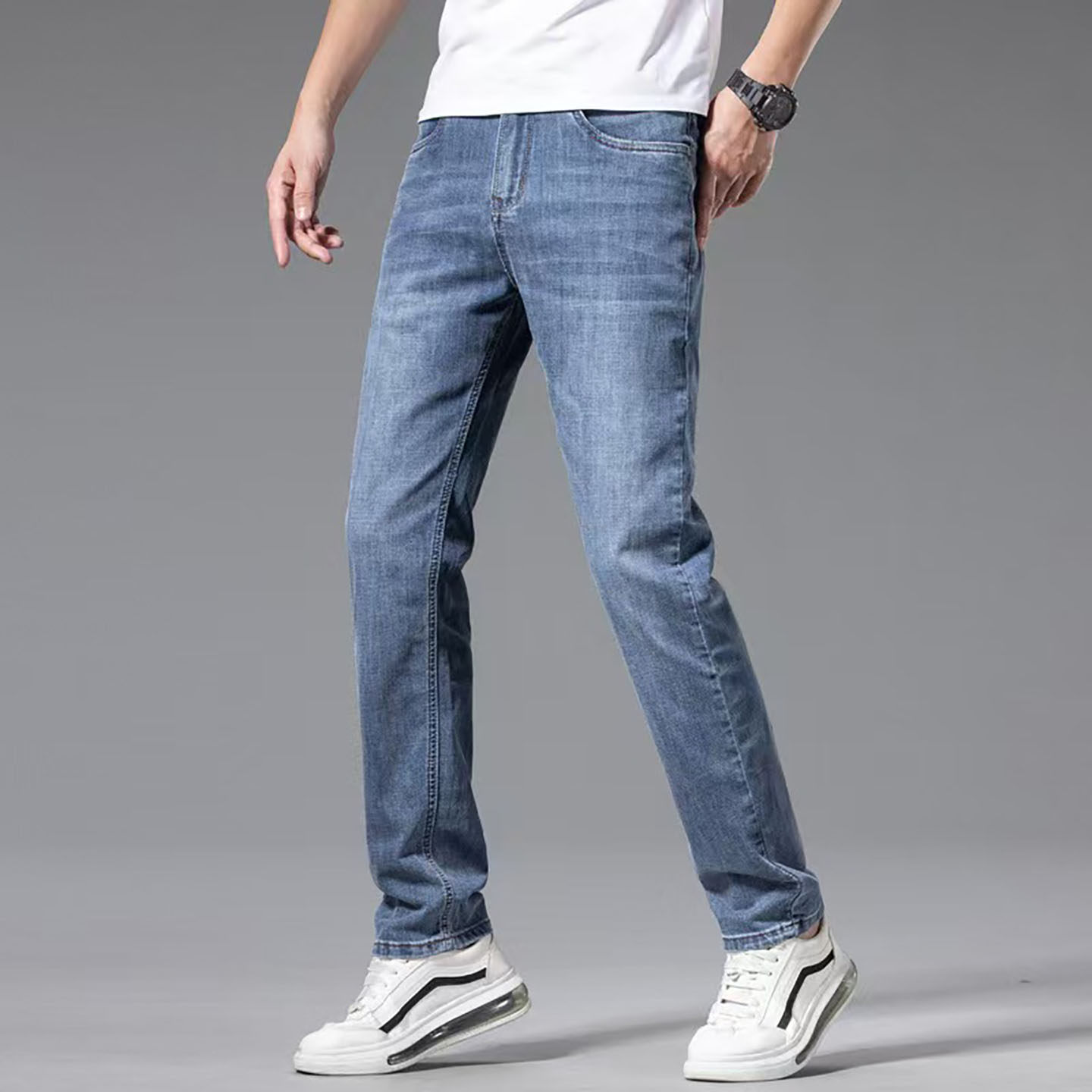 高端小脚牛仔裤男款修身直筒男裤2026新款春季男款春装裤子休闲裤