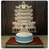 创意黄鹤楼小夜灯触摸七彩台灯床头灯卧室灯送亲朋好友生日礼物