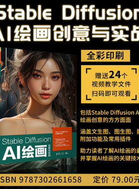 【官方正版新书】 Stable Diffusion AI绘画创意与实战 Stable Diffusion AI绘画 清华大学出版社 图像处理软件