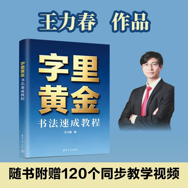 【官方正版新书】 字里黄金:书法速成教程 王力春 清华大学出版社 技法、审美、理论