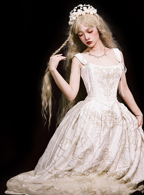 【星宿地图-SK套装】定金预约链接-刺绣复古酒红lolita胸衣半裙