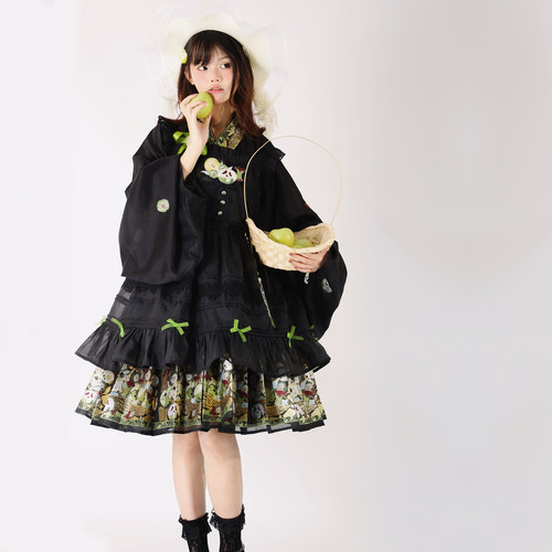 青青苹果改良汉元素褶裙改良贴里