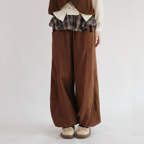 【熊熊生巧】小熊长裤预约链接-秋冬棕色可爱长裤花苞裤青LO原创