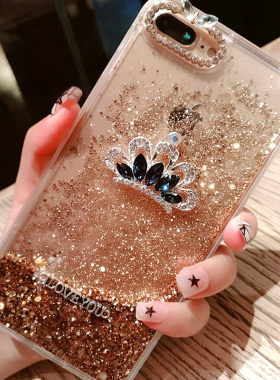 OPPOreno12硅胶奢华流沙皇冠水钻