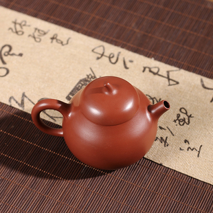全手工大红袍茄瓜壶潮州手拉壶三杯冲茶罐茶壶工夫家用泡茶壶朱泥