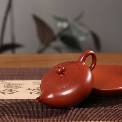 手工大红袍凤雏壶潮州手拉壶小容量三杯冲茶壶工夫紫砂泡茶壶朱泥