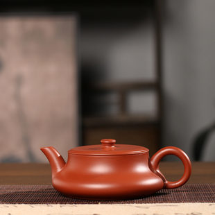 潮州手拉壶大口扁明炉大容量三杯冲家用茶壶工夫茶泡茶壶朱泥