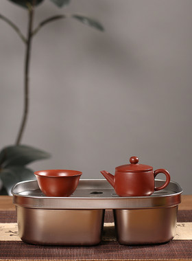 潮州原矿朱泥小品汉瓦壶50cc小容量一壶一杯喝茶茶壶旅行喝茶茶具