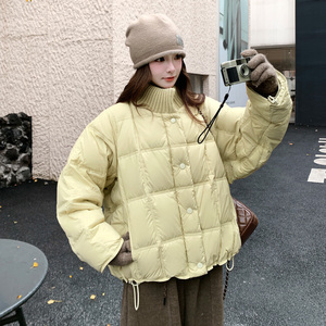 大货新款2025冬季毛线领拼接新标90羽绒服2937P295控438图片