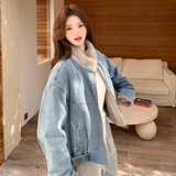 有货新款2025冬季高品质牛仔派克服2990P225控338，女装派克服，2C100