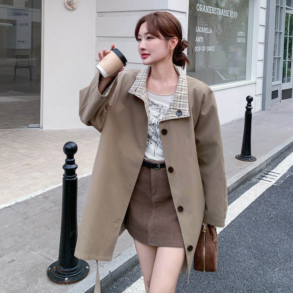 有货2026春季高品质正反两穿风衣外套2838P165控238,女装风衣,2C100