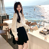 新款2026春季衬衫搭配丝绒半身裙套装6016P175控288，女装套装/套裙，2C100