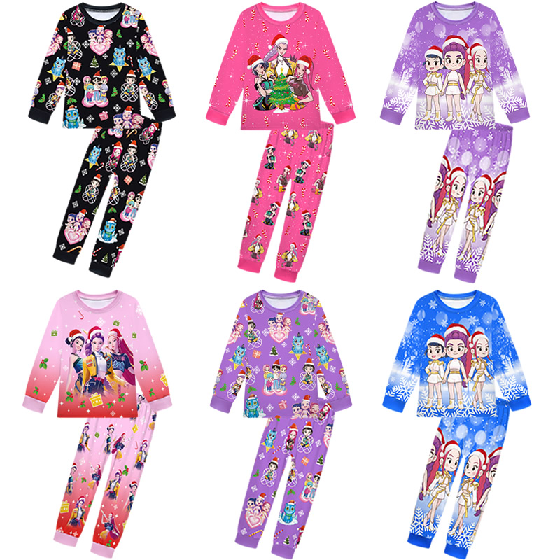 圣诞节K-POP猎魔女团鲁米拉佐依cos服韩流巨星儿童睡衣家居服套装