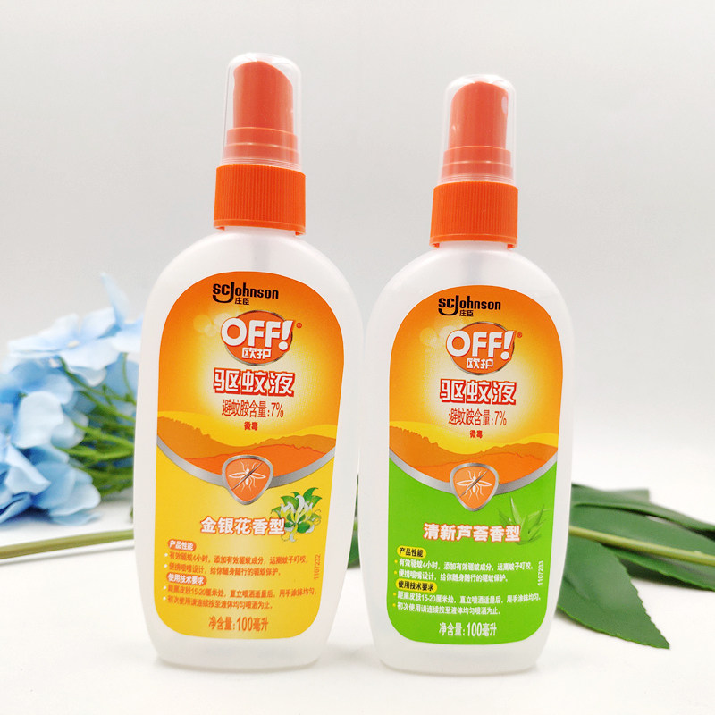 雷达欧护驱蚊液金银花芦荟瓶水喷雾蚊怕水户外防蚊off驱蚊100ml*2